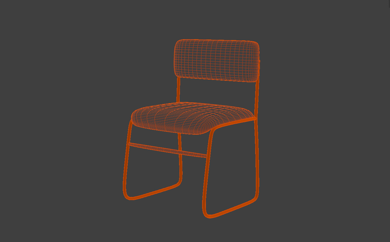 Office chair  3D model_4