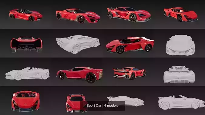 Sport Car 3D Model Collection