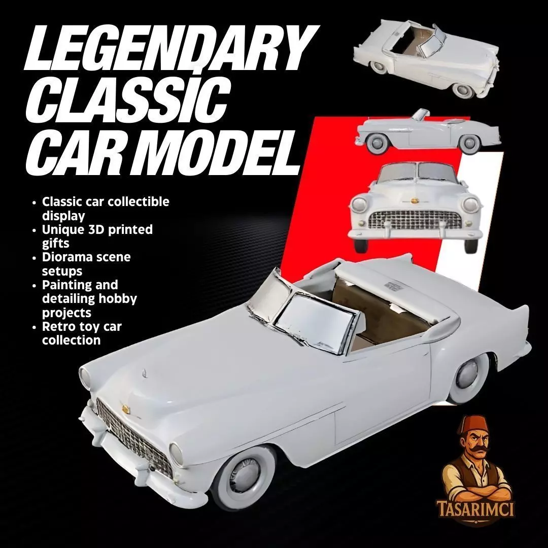 Classic Muscle Car Model V3 Bold Design for 3D Printing 3D print model