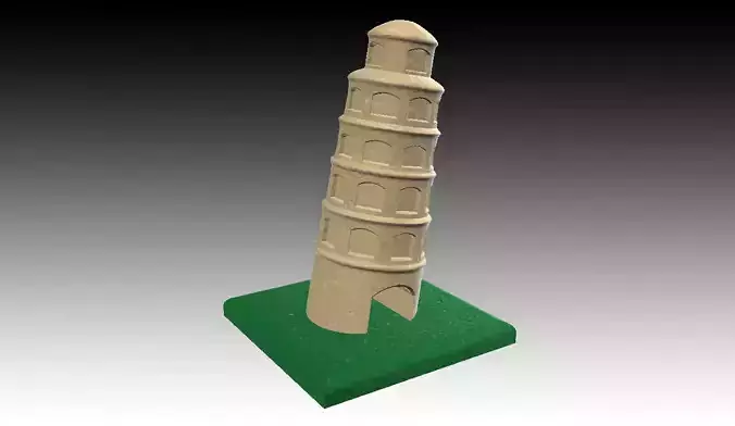 Aquarium Ornaments the leaning tower 3D print model