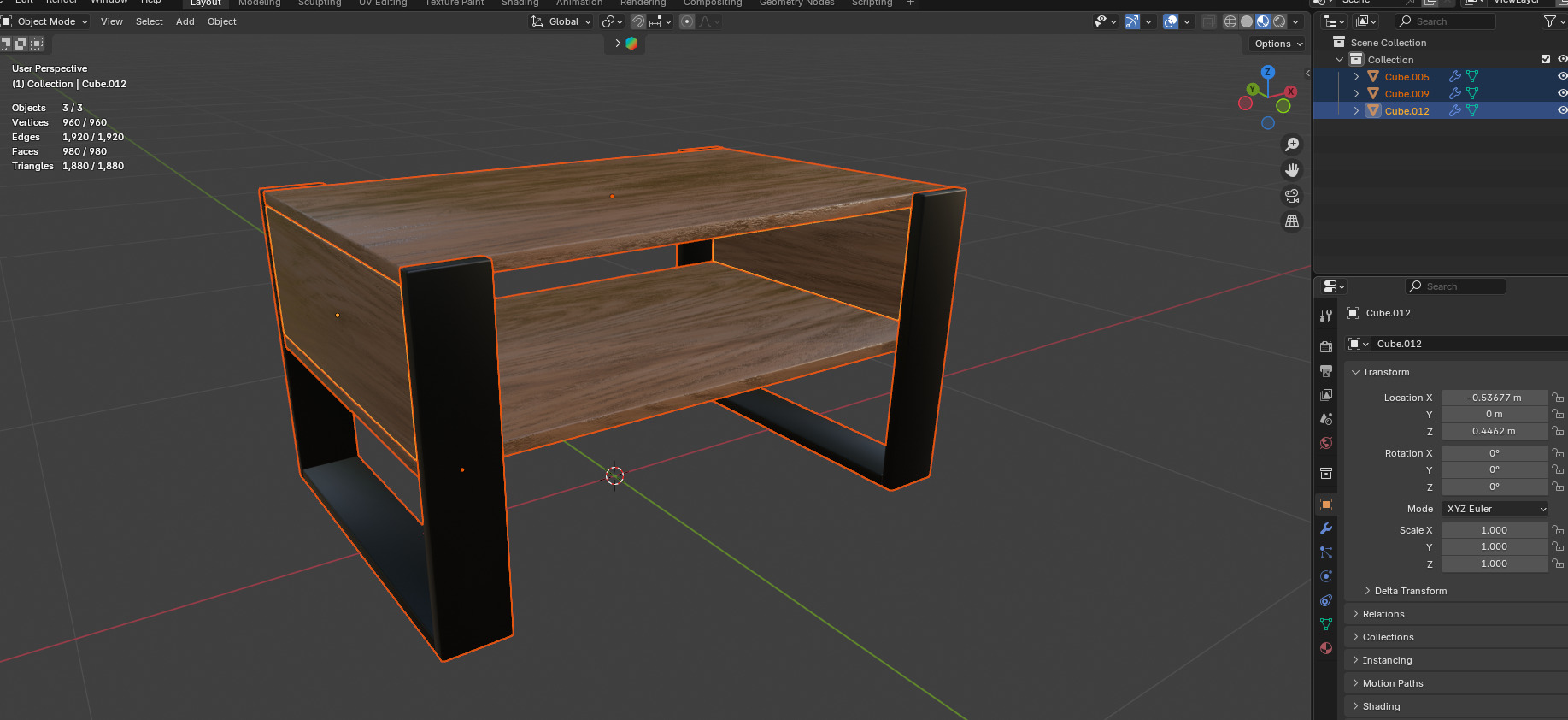 Coffee Table Free low-poly 3D model_17
