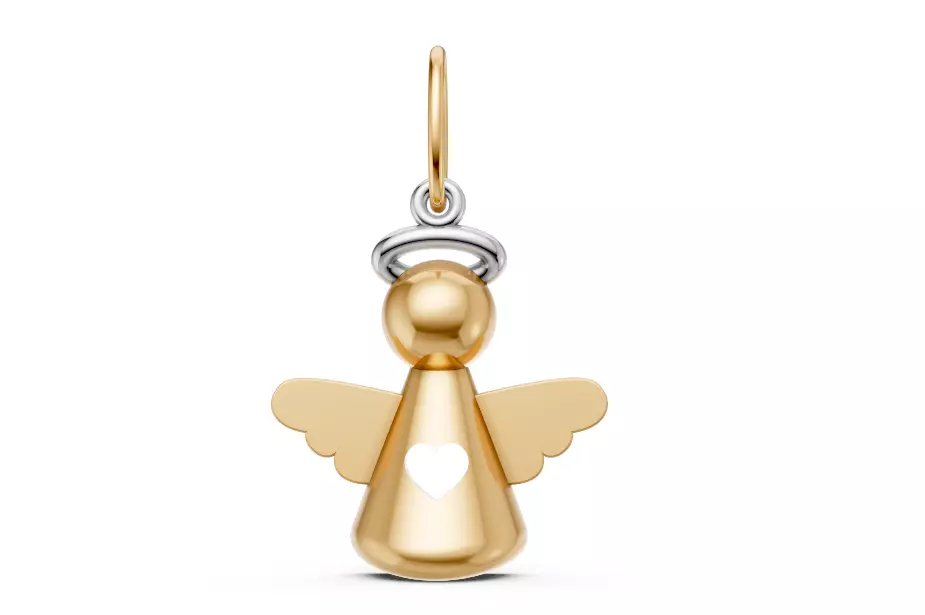 Pingente anjo com coracao - anjinho - batizado - baby 3D print model_0