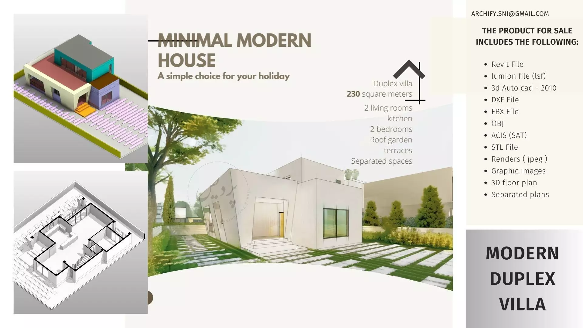 Minimal Modern House - 230 SQM - Full Package 3D model_0