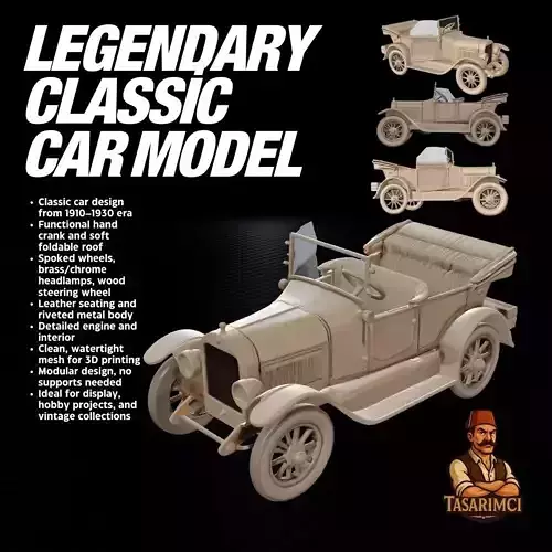 1910s 30s Classic Car  Historical 3D Printable Model