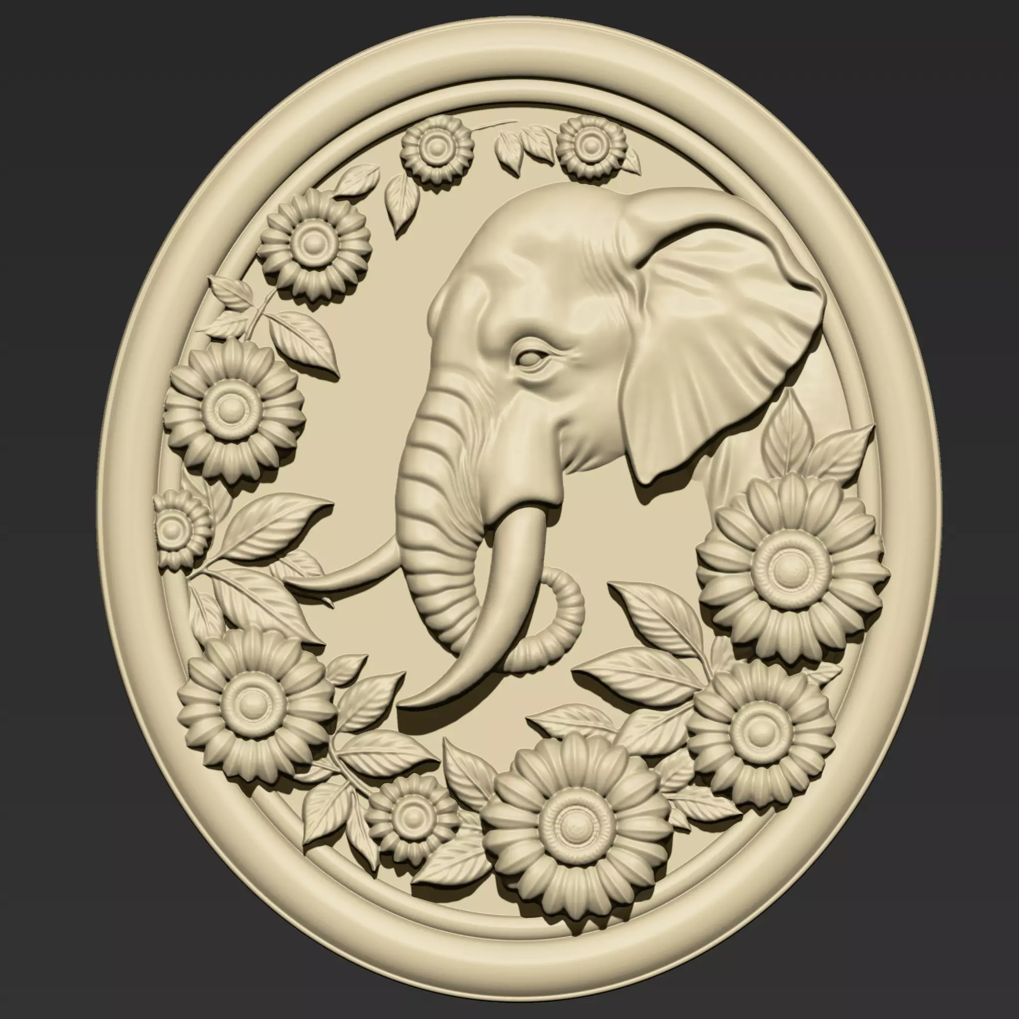 Elephant Head A71 3D print model