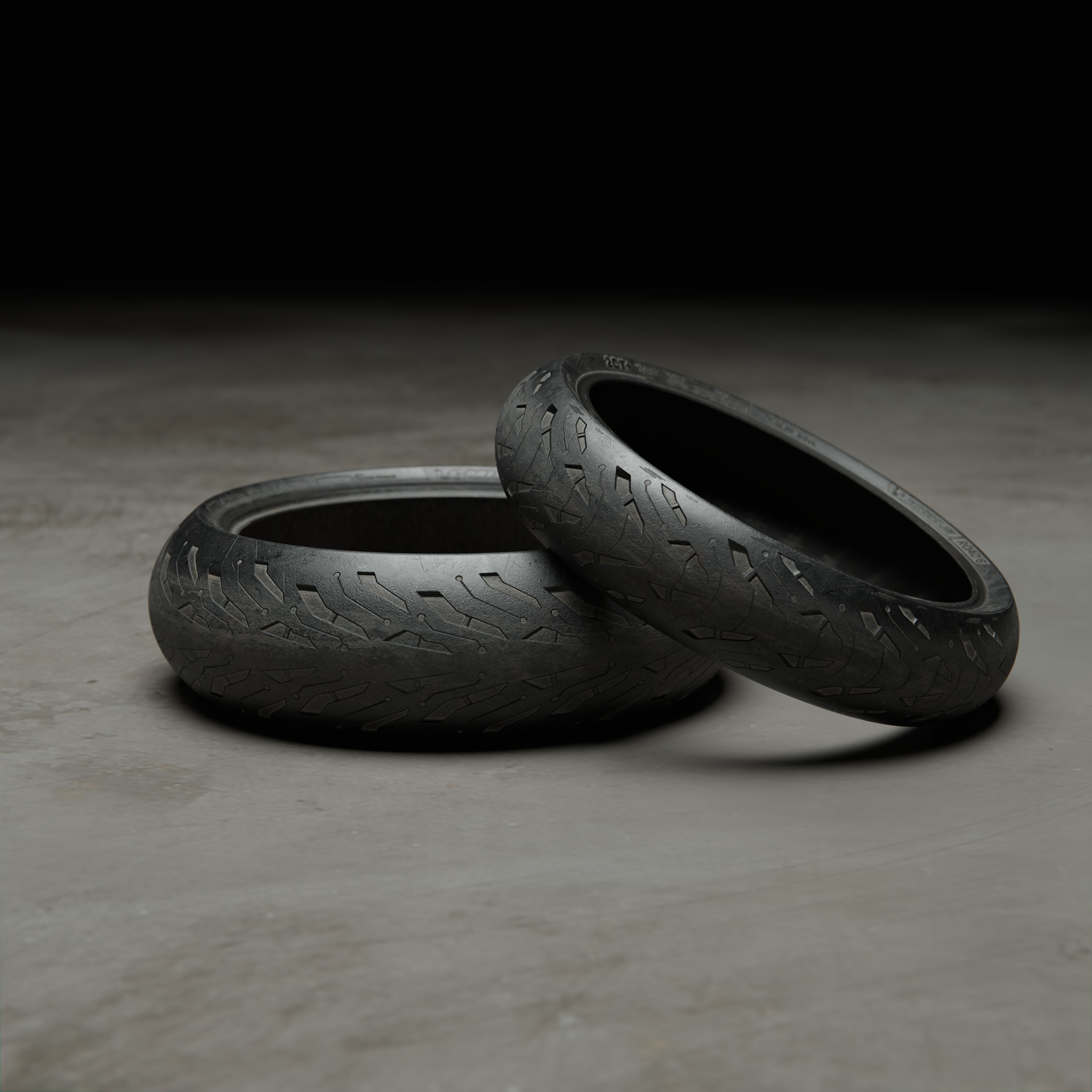 Michelin Road 6 Motorcycle Tires 3D model_9