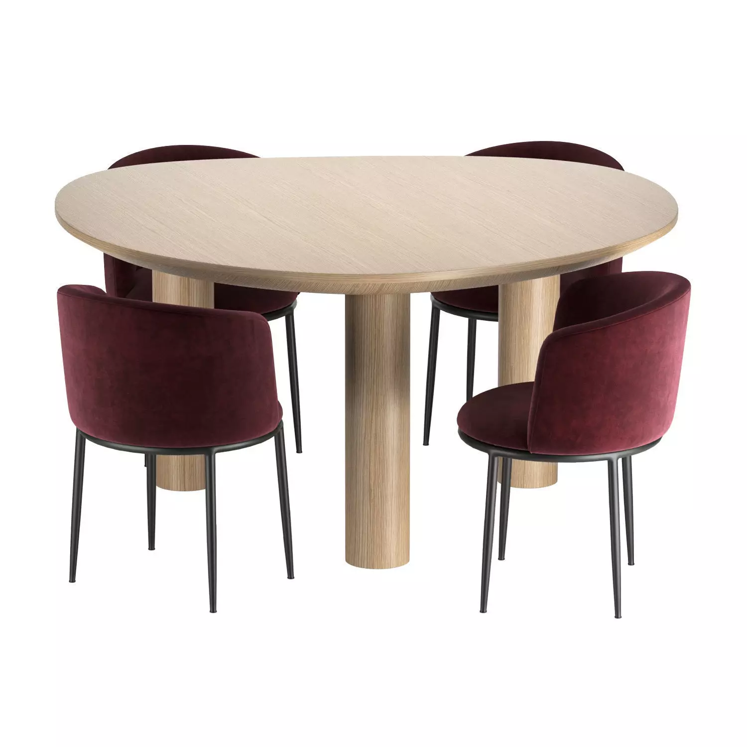 Dining Chair Filmore and Dining Table Lombardo 3D model_0