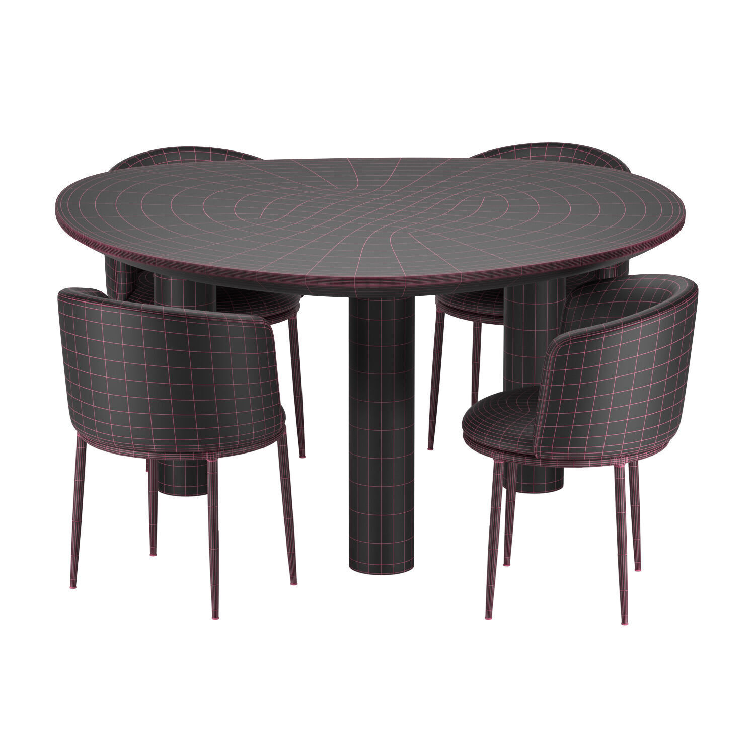 Dining Chair Filmore and Dining Table Lombardo 3D model_4