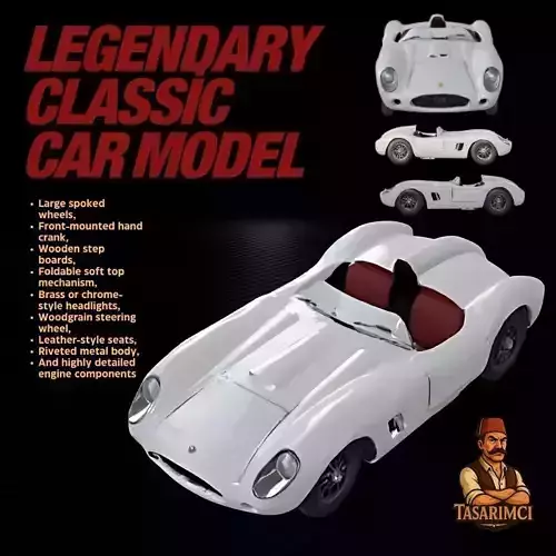 Classic Car 3D Model with Historic Precision 3D print model