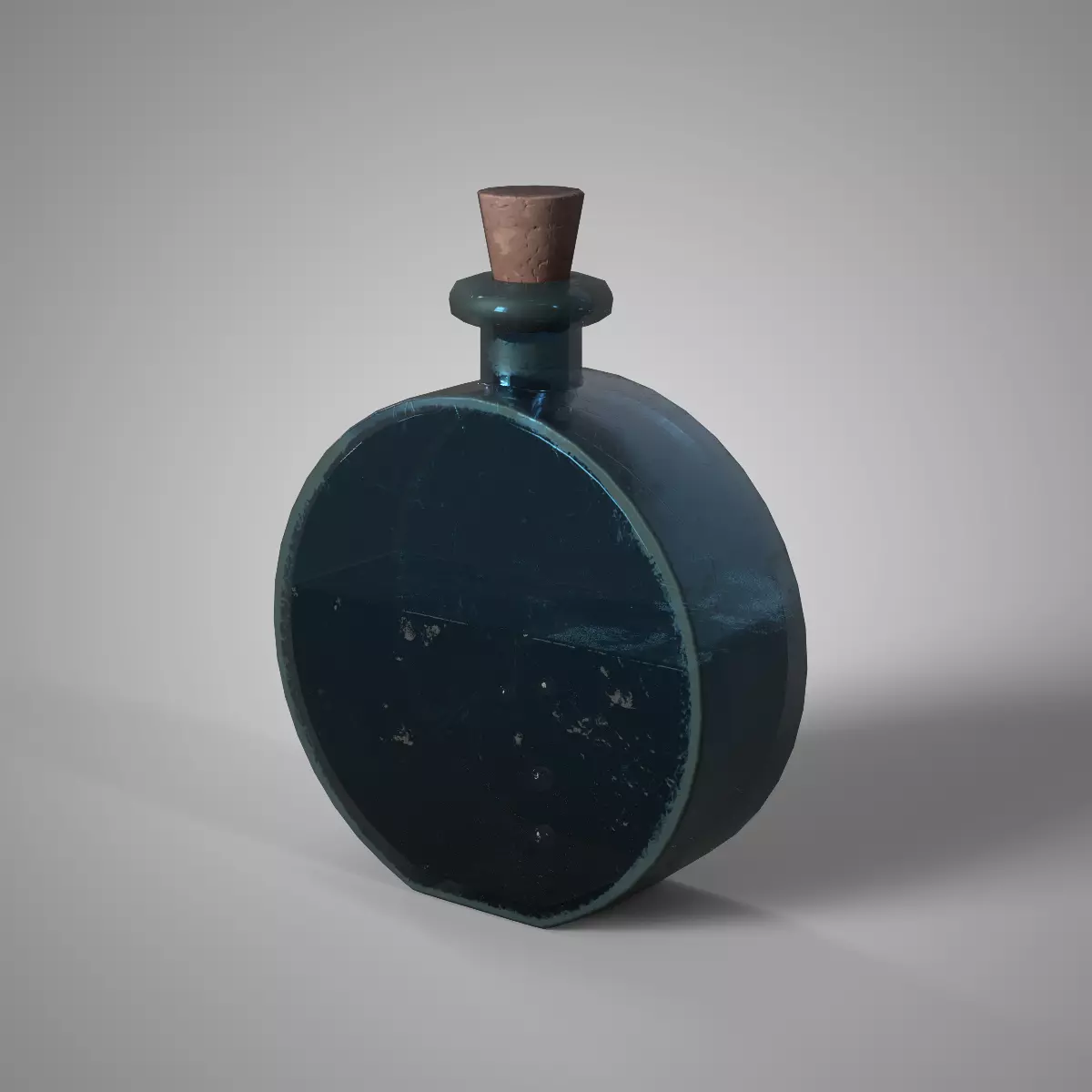Black Alchemist Potion Bottle Fantasy Game Asset PBR Low Poly Low-poly 3D model_0