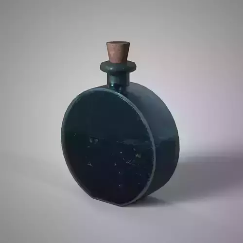 Black Alchemist Potion Bottle Fantasy Game Asset PBR Low Poly