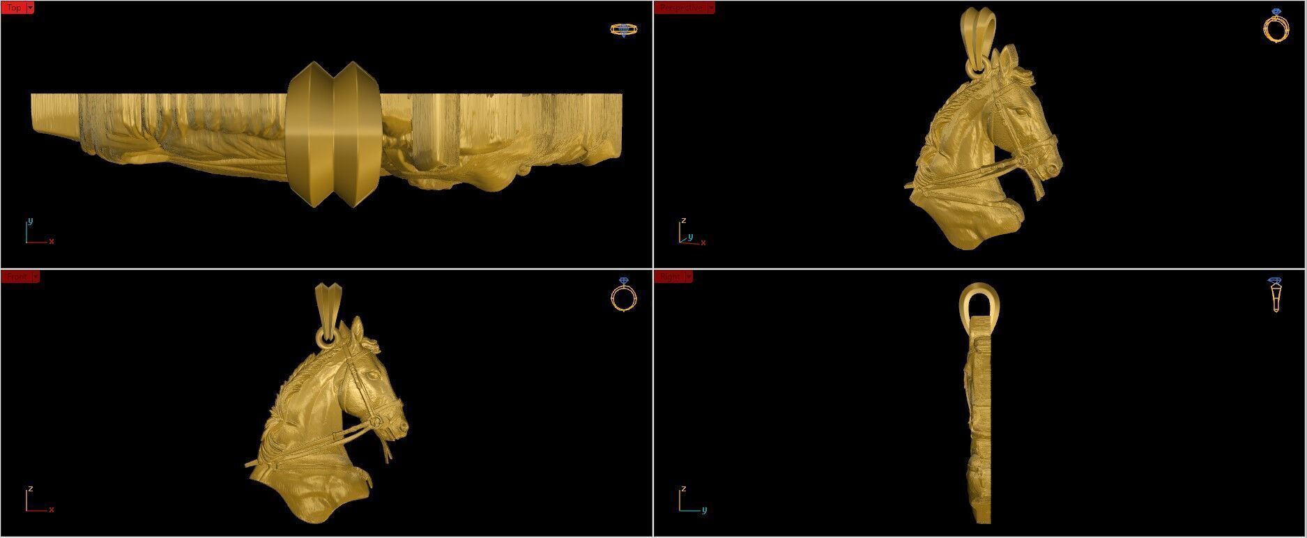 Horse Pendant 01 3D print model_8