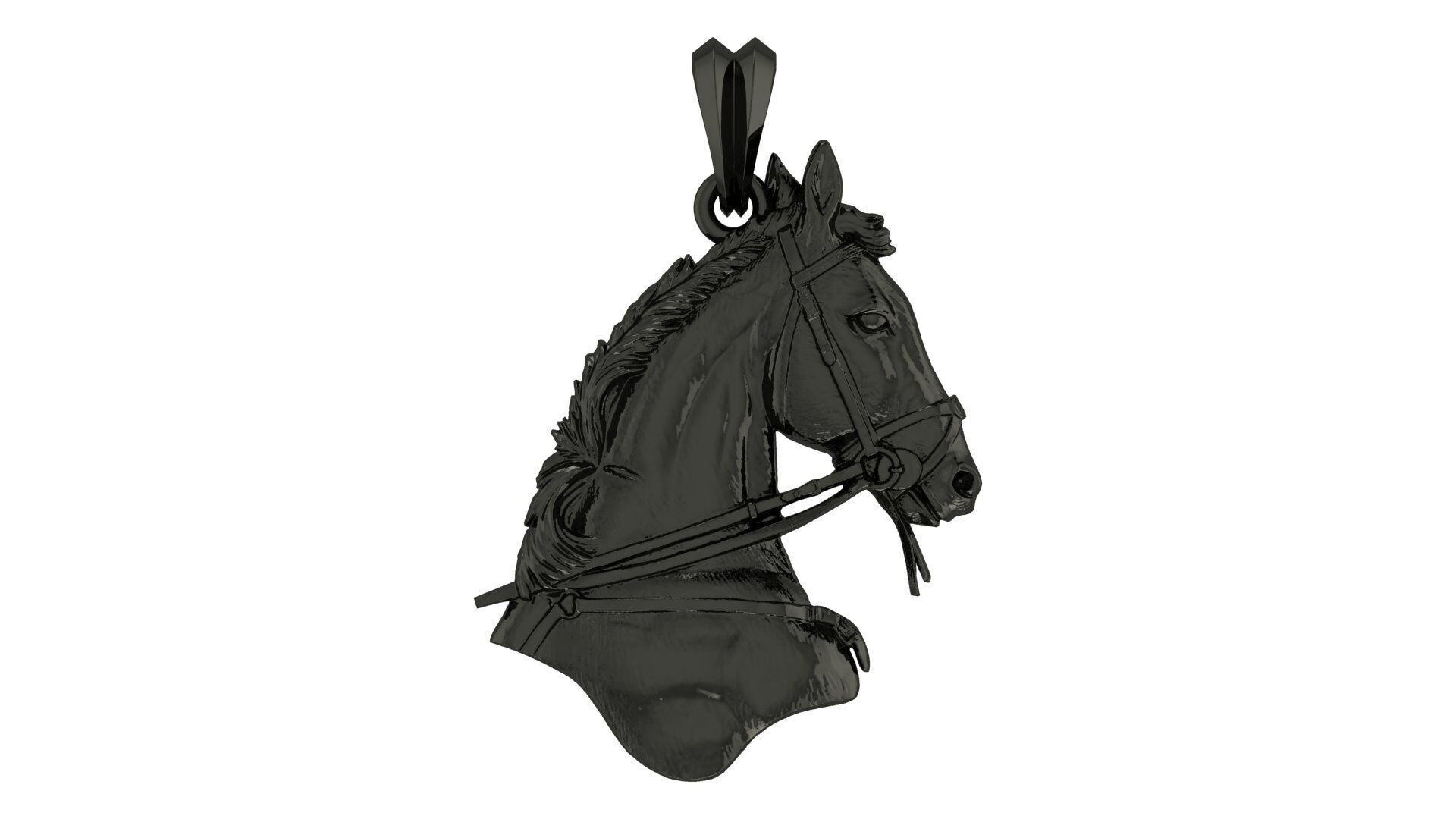 Horse Pendant 01 3D print model_3