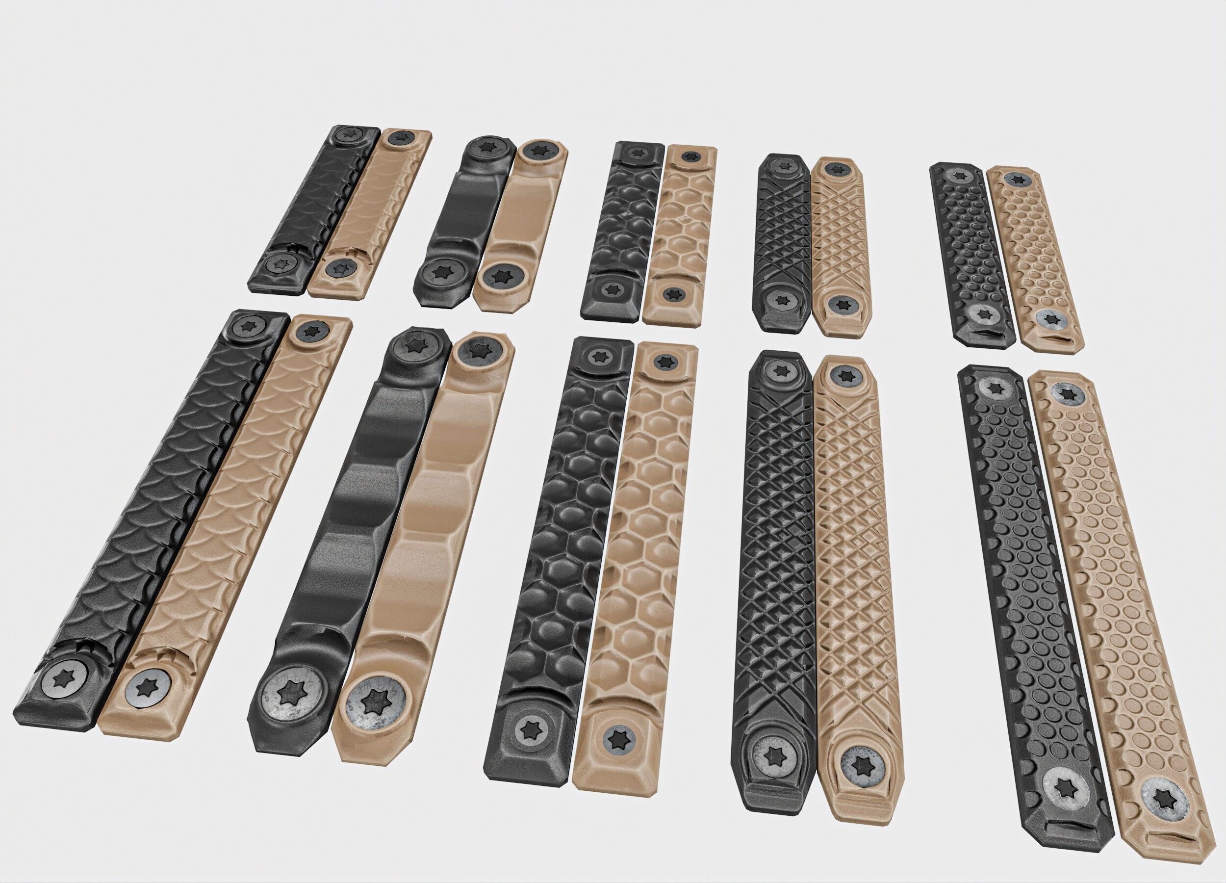 RailScales M-LOK Railcovers Pack Low-poly 3D model_14