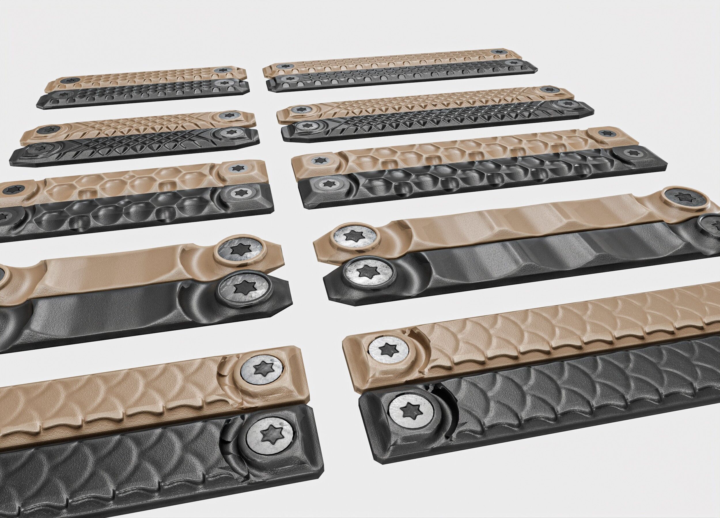 RailScales M-LOK Railcovers Pack Low-poly 3D model_15