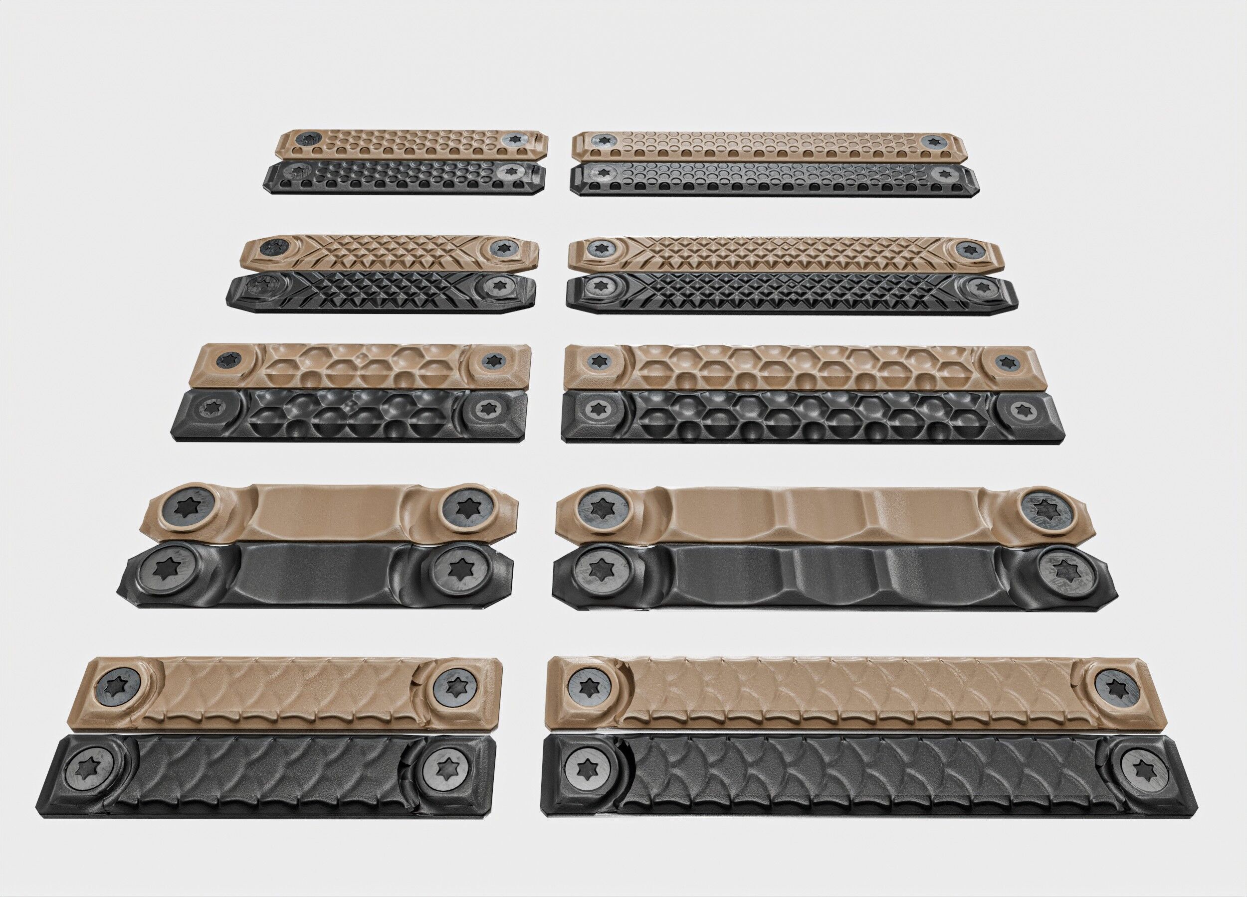 RailScales M-LOK Railcovers Pack Low-poly 3D model_10