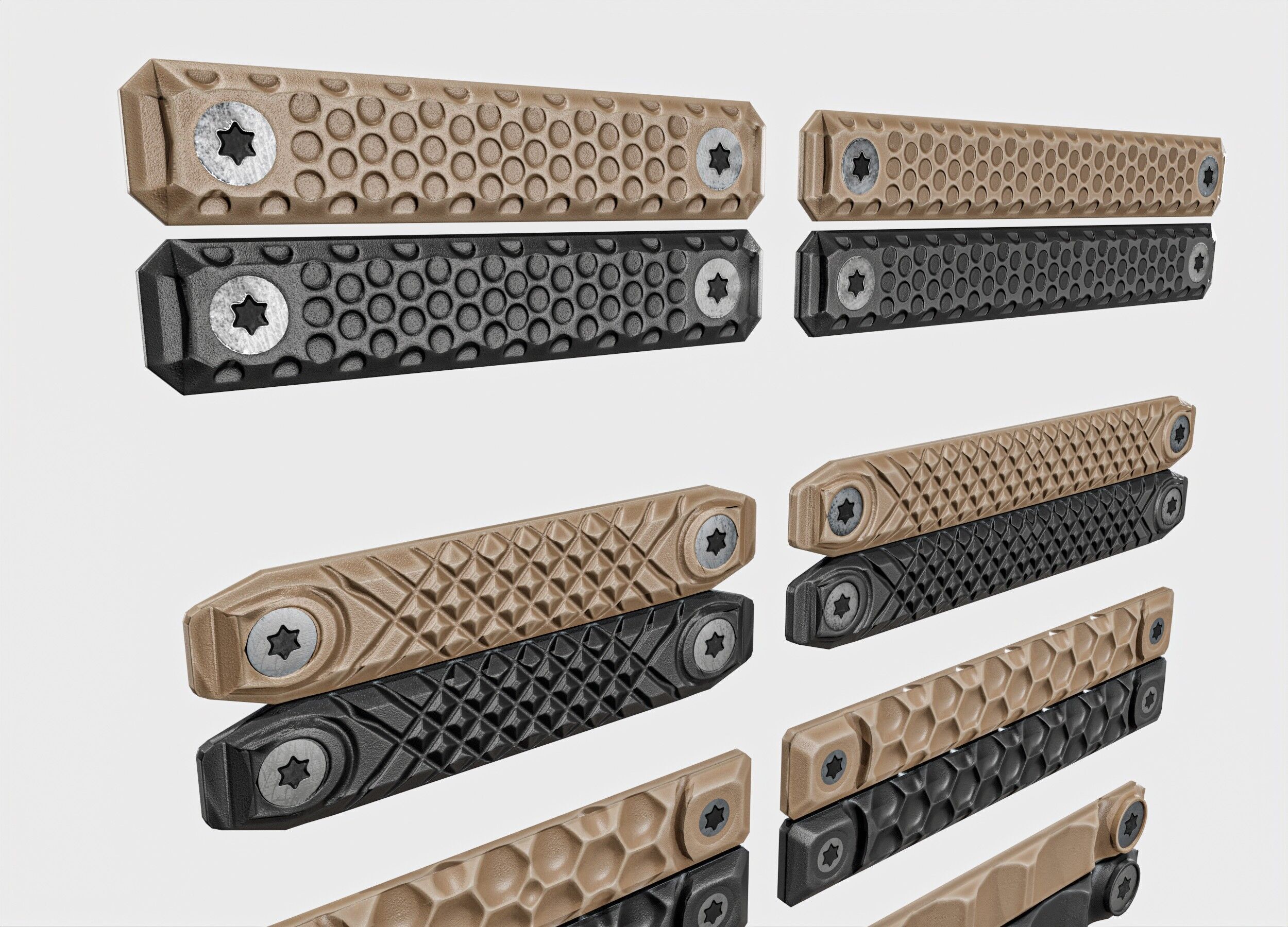 RailScales M-LOK Railcovers Pack Low-poly 3D model_5