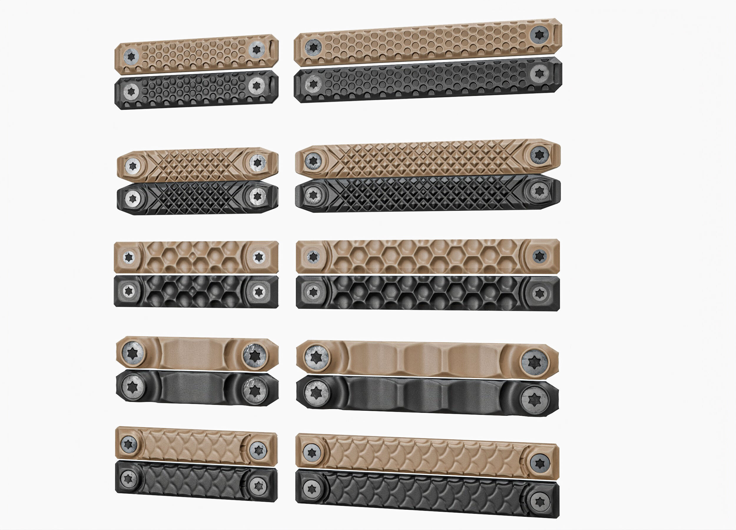 RailScales M-LOK Railcovers Pack Low-poly 3D model_9