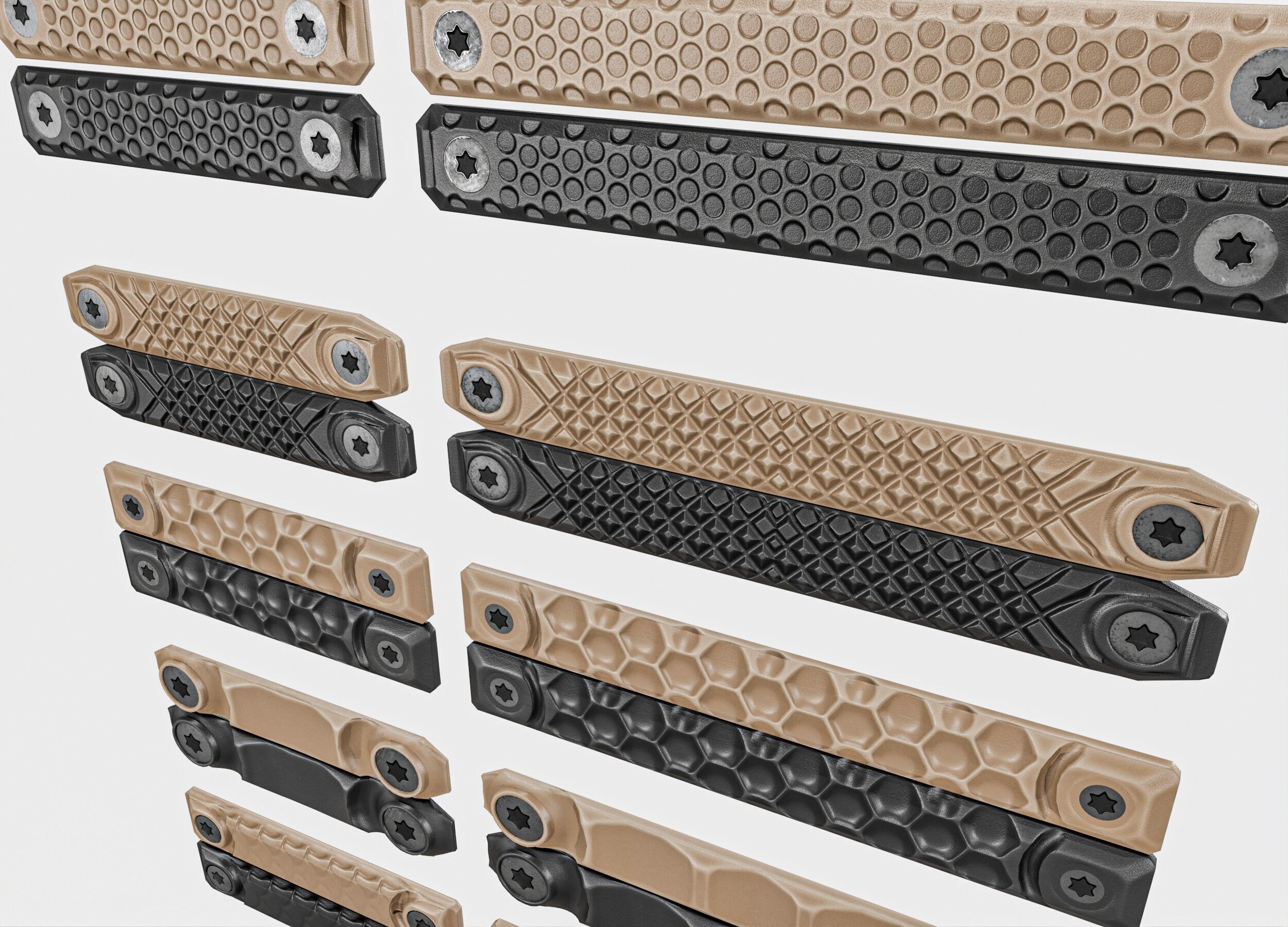 RailScales M-LOK Railcovers Pack Low-poly 3D model_8