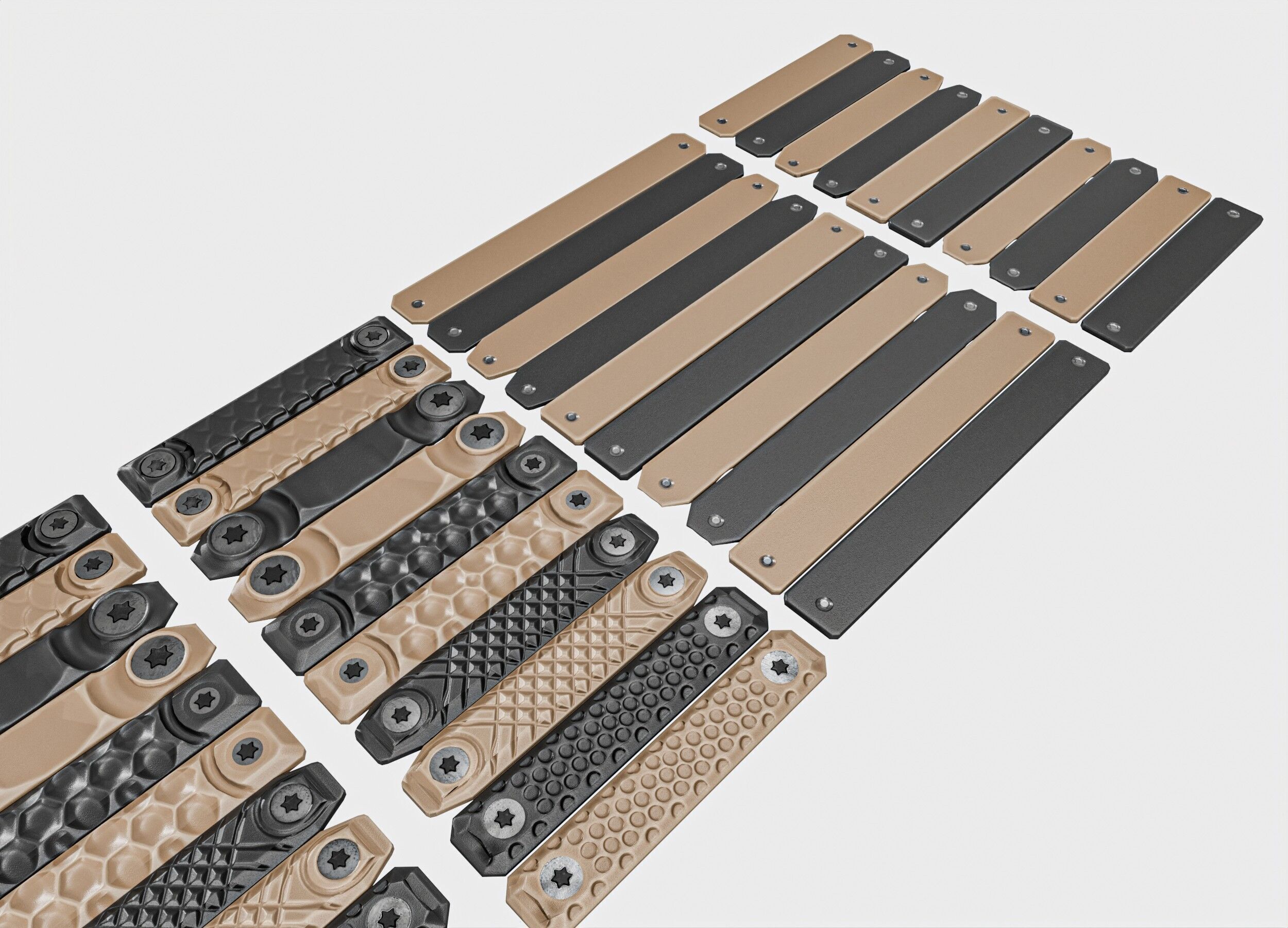 RailScales M-LOK Railcovers Pack Low-poly 3D model_6
