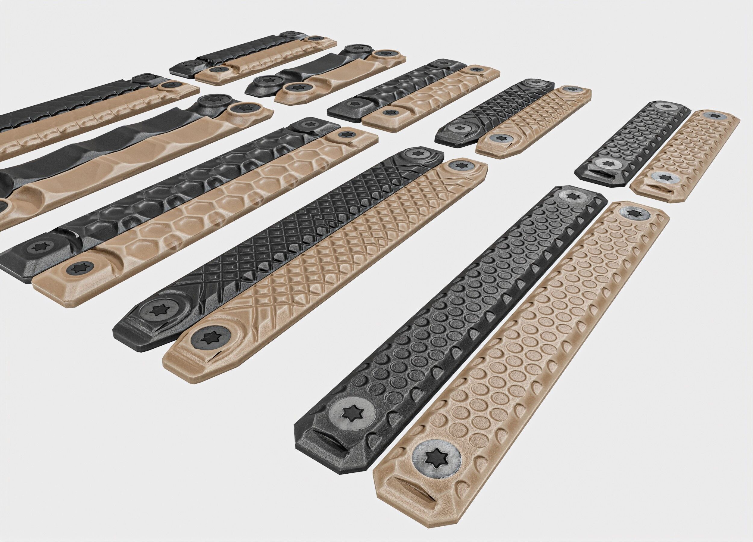 RailScales M-LOK Railcovers Pack Low-poly 3D model_13