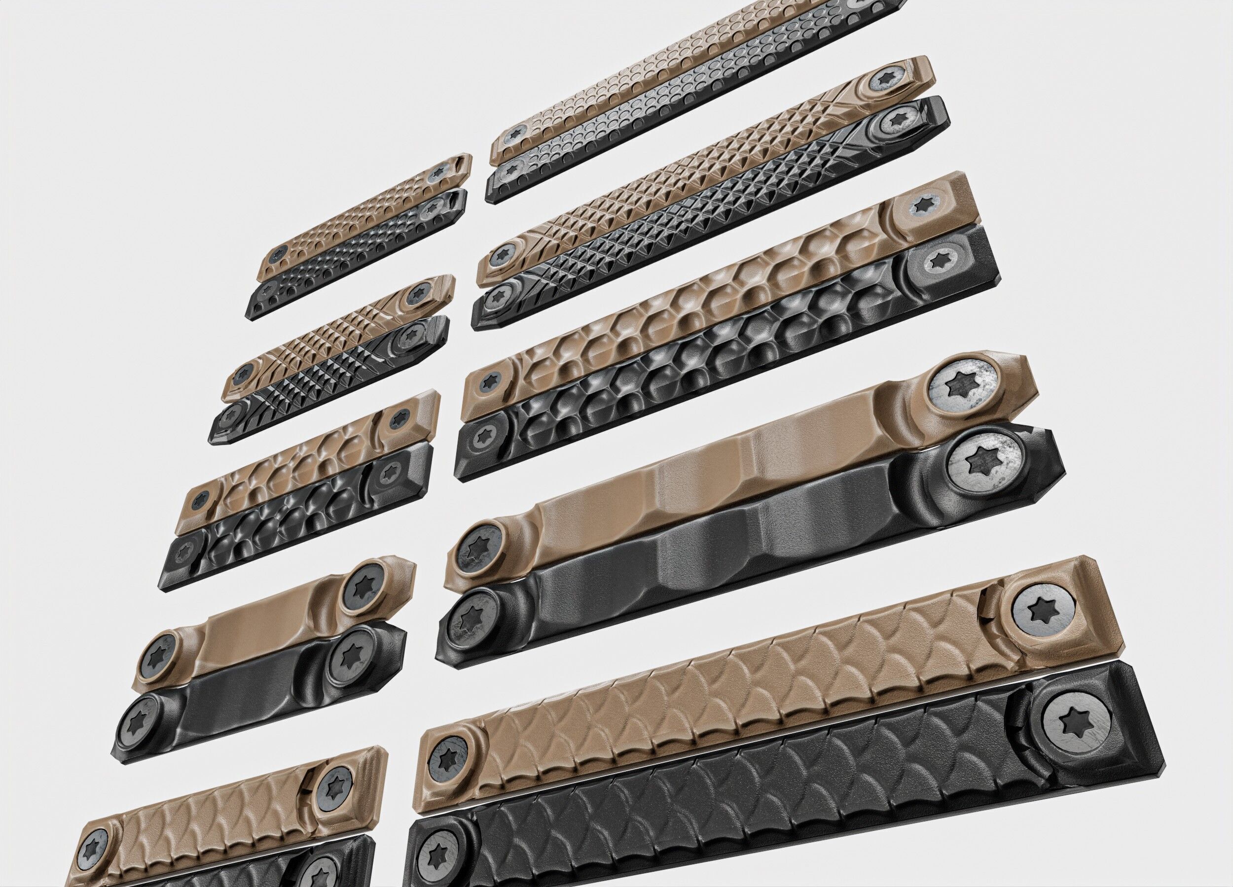 RailScales M-LOK Railcovers Pack Low-poly 3D model_12
