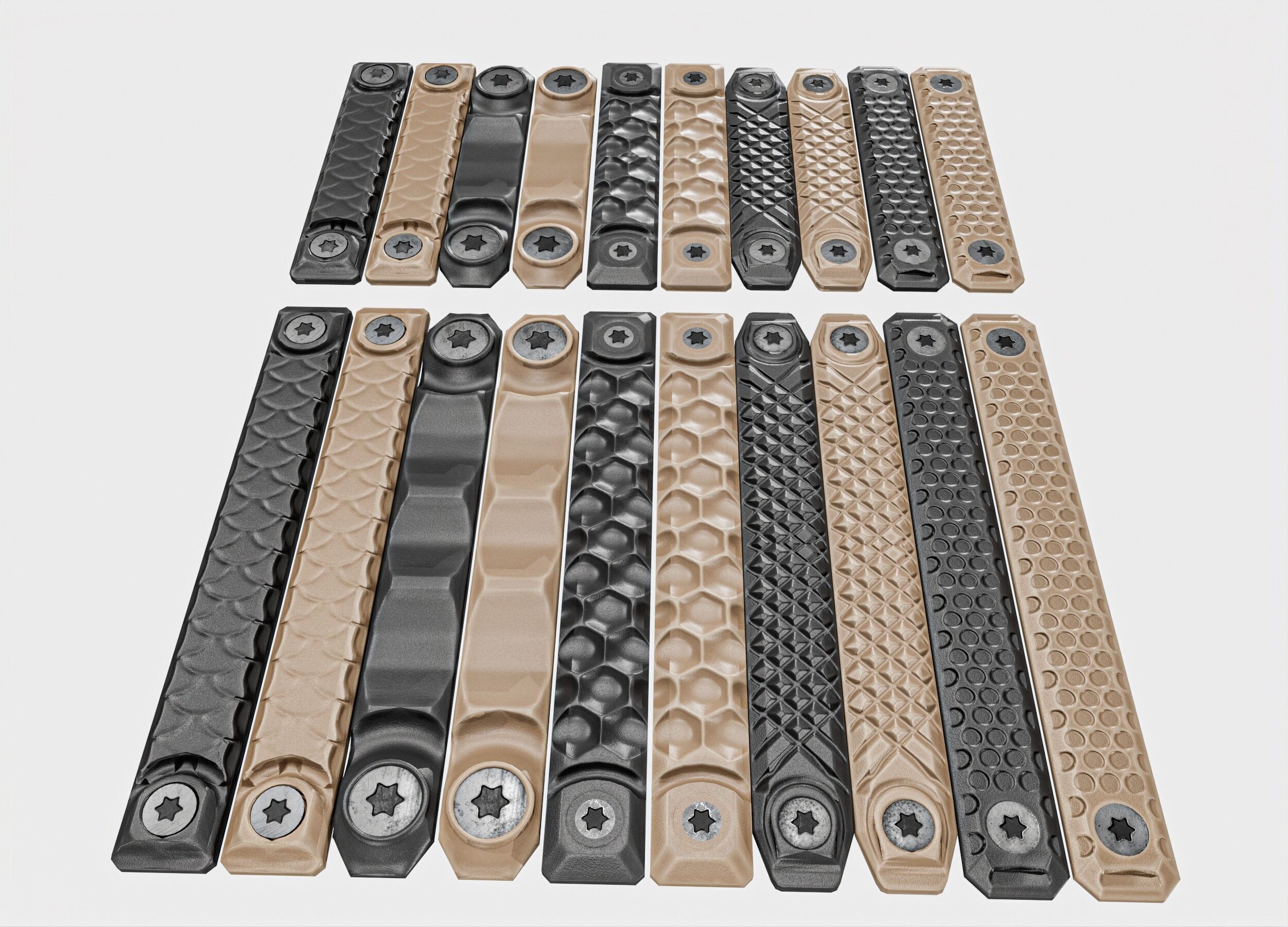 RailScales M-LOK Railcovers Pack Low-poly 3D model_2