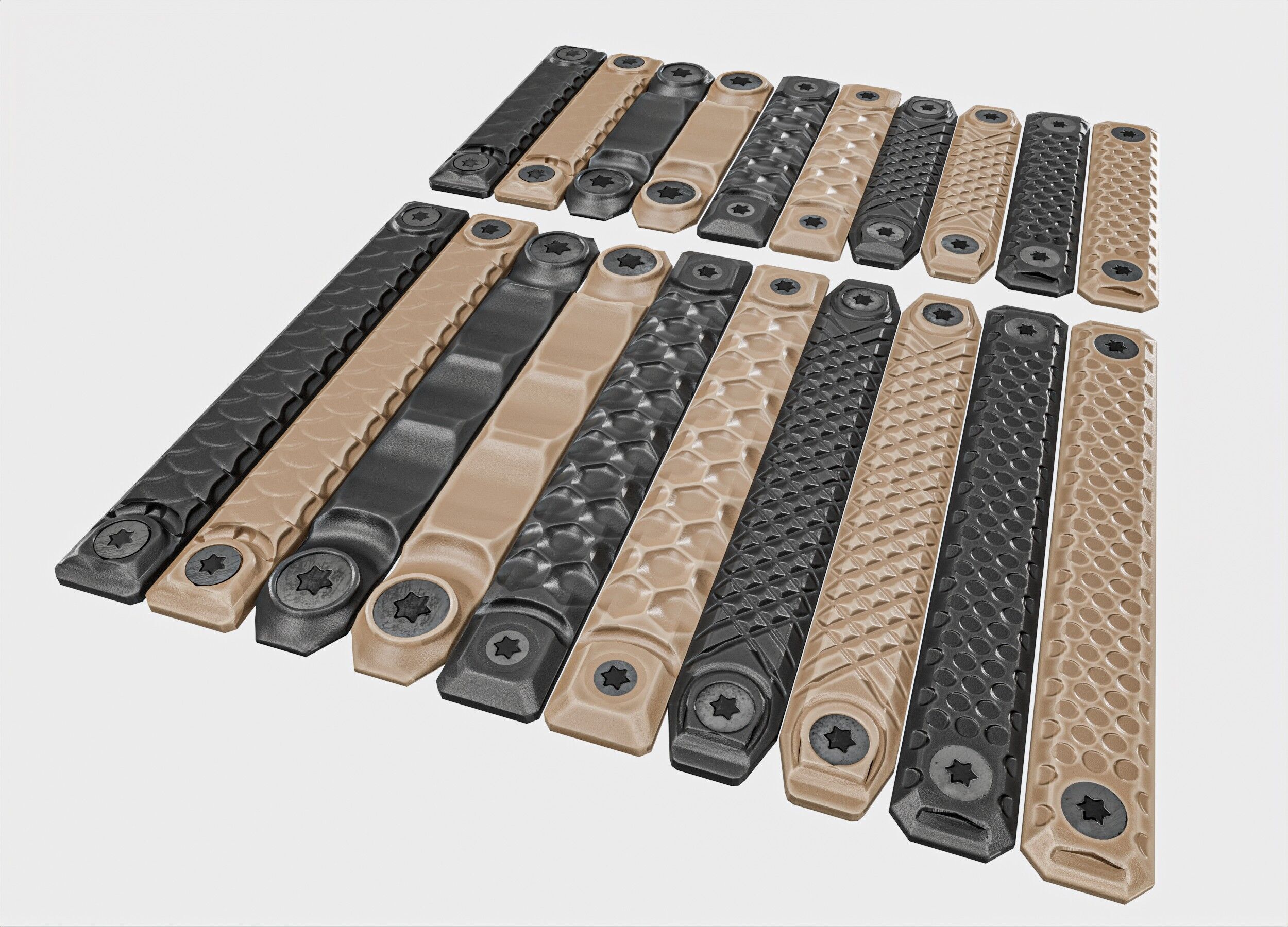 RailScales M-LOK Railcovers Pack Low-poly 3D model_4