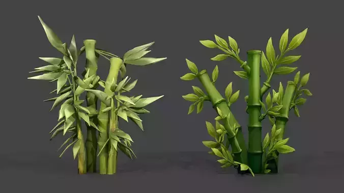 2 Sets Stylized Bamboo