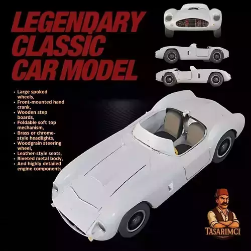 Retro Style Classic Car Model  3D Collectible Piece