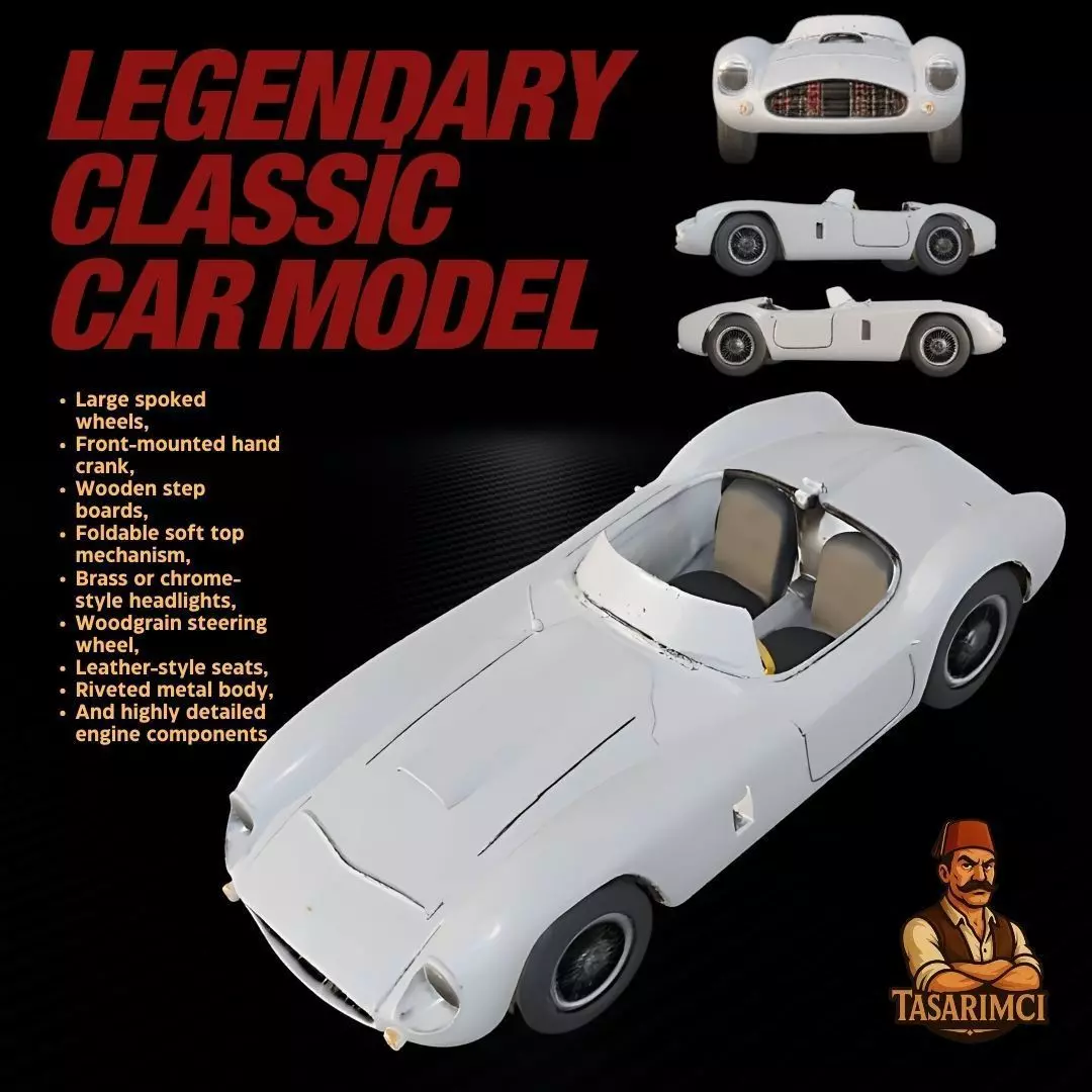 Retro Style Classic Car Model 3D Collectible Piece 3D print model
