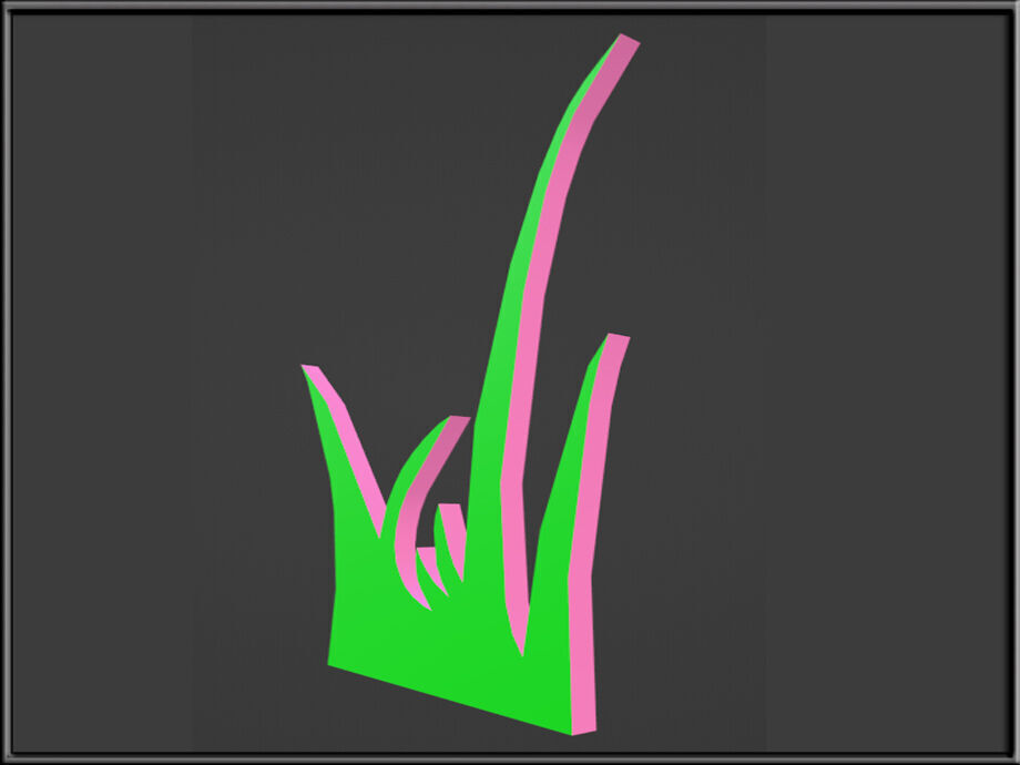 Grass Low-poly 3D model_1