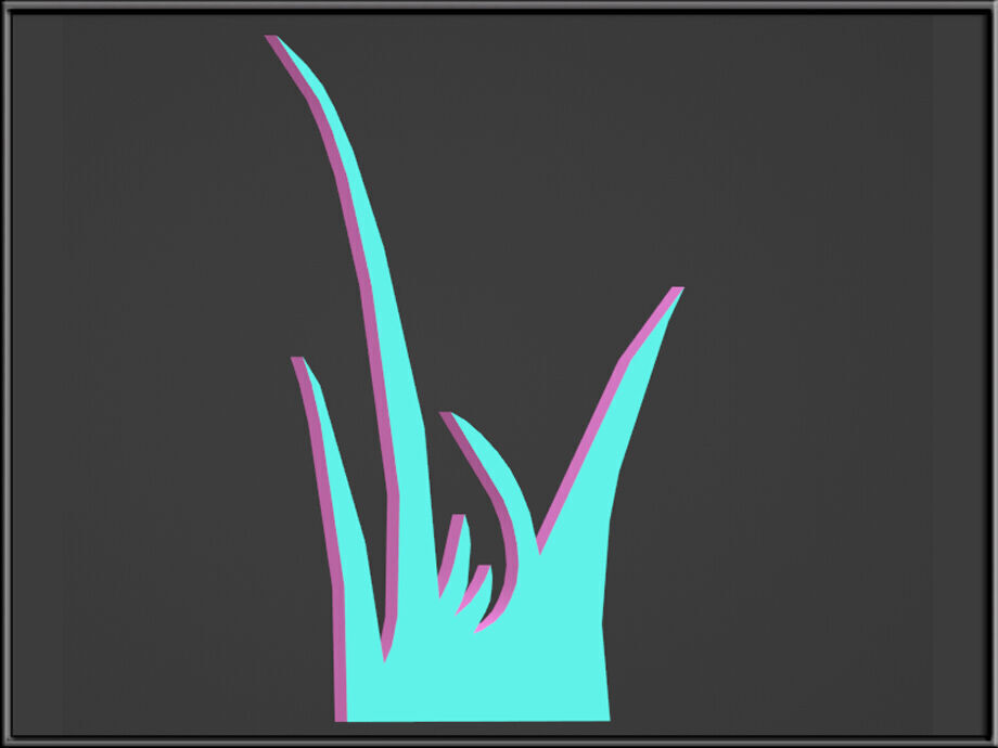 Grass Low-poly 3D model_2