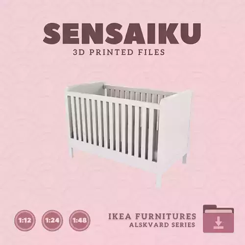 ALSKVARD Crib V1 for Miniature Dollhouse - IKEA - 3D Print 3D print model