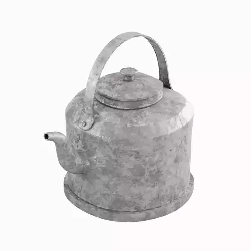 Used Iron Kettle 03  Low-poly 3D model