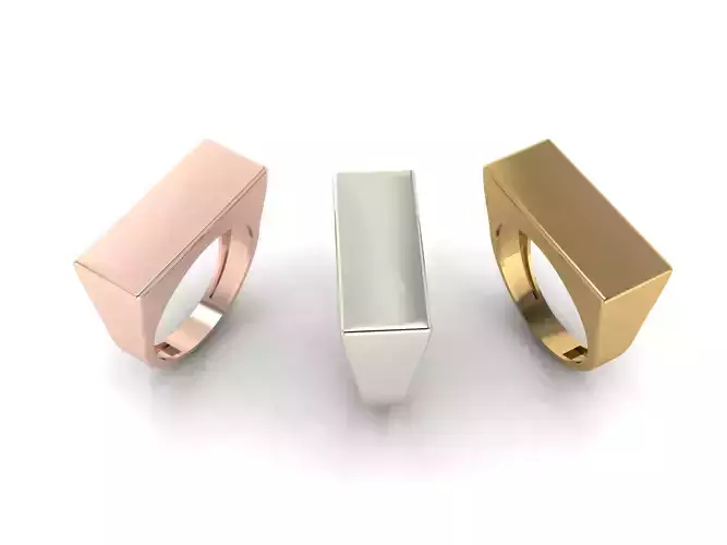 Simple rectangular ring 3D print model