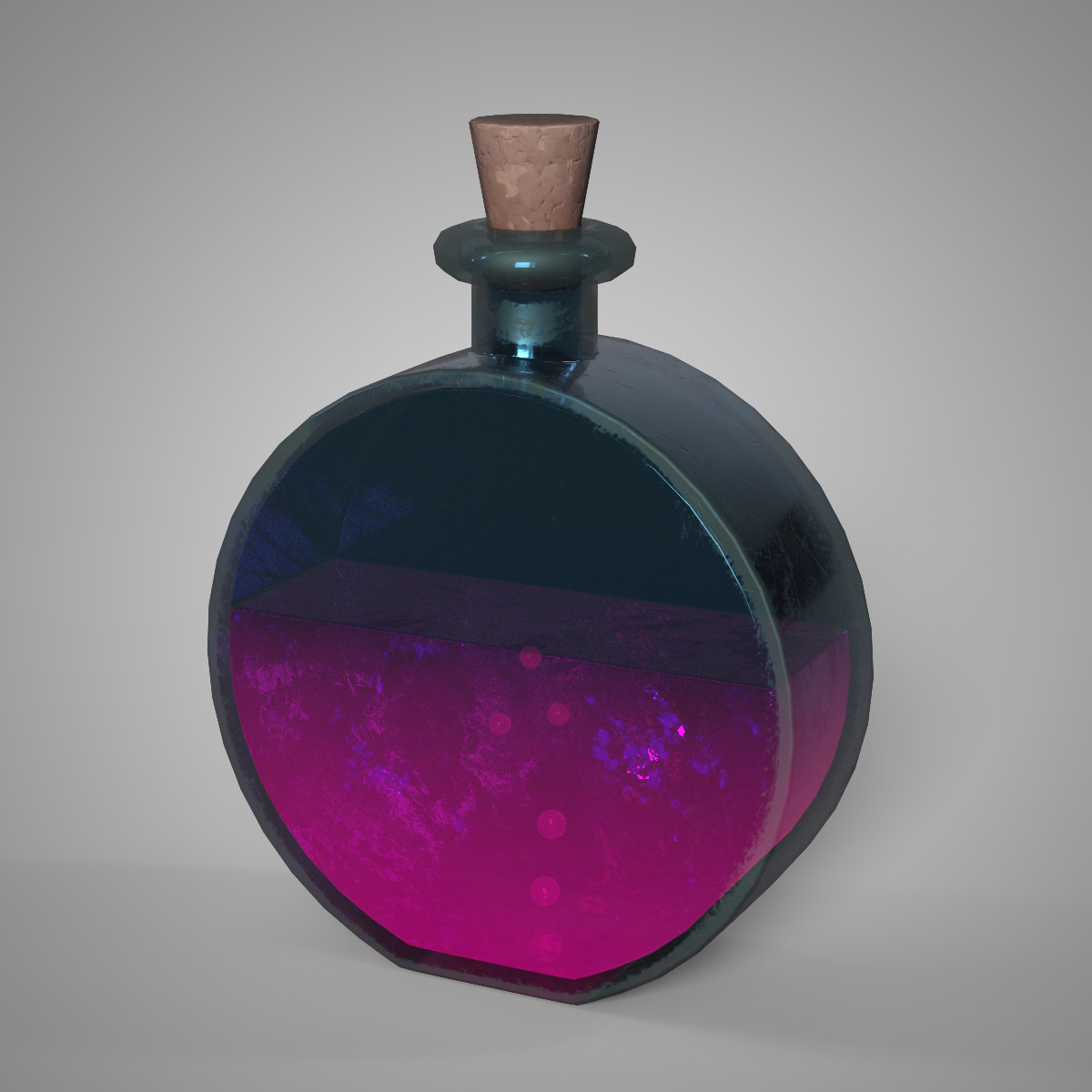Fantasy Potion Pack 10 Stylized Potion Bottles PBR Game Ready Low-poly 3D model_6