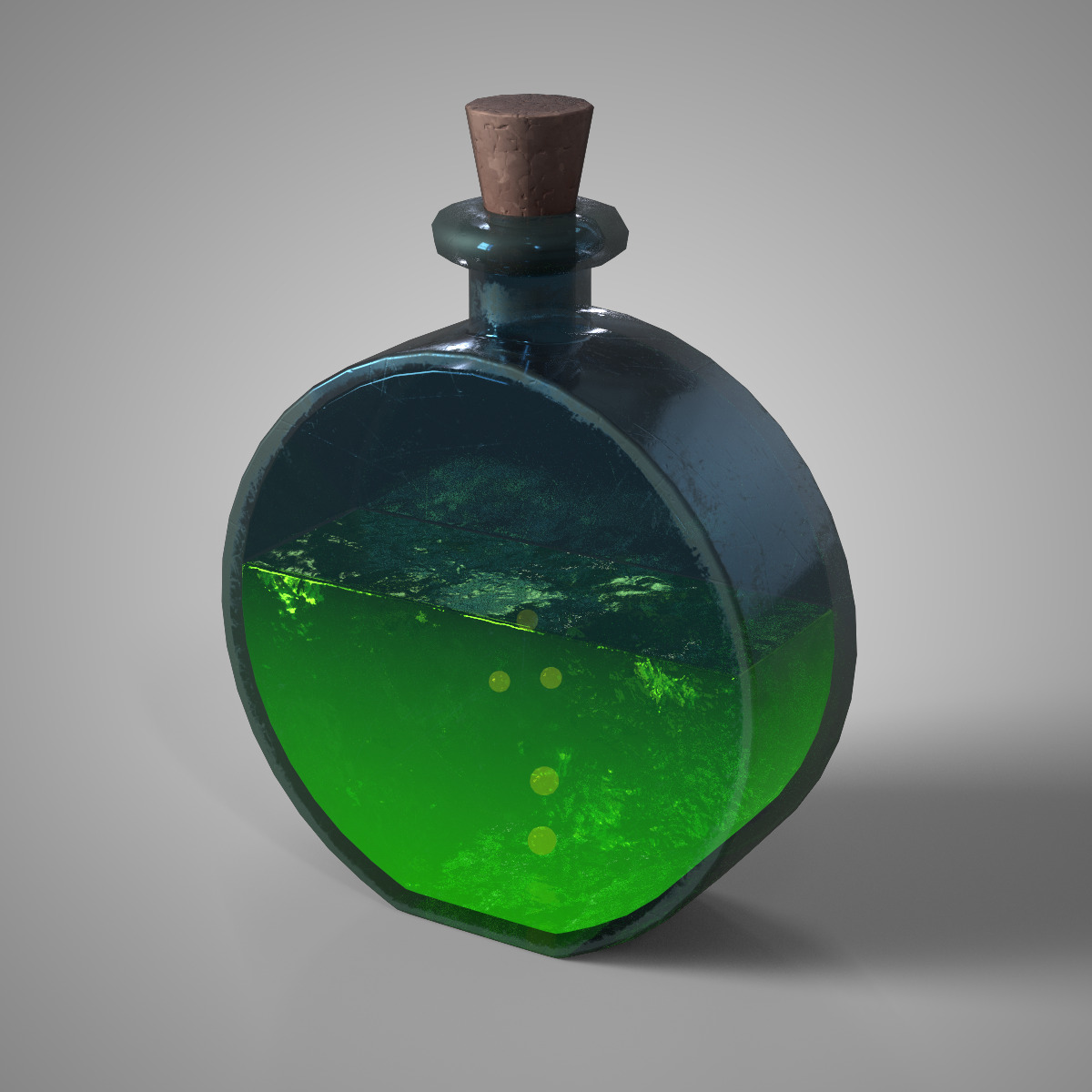 Fantasy Potion Pack 10 Stylized Potion Bottles PBR Game Ready Low-poly 3D model_2