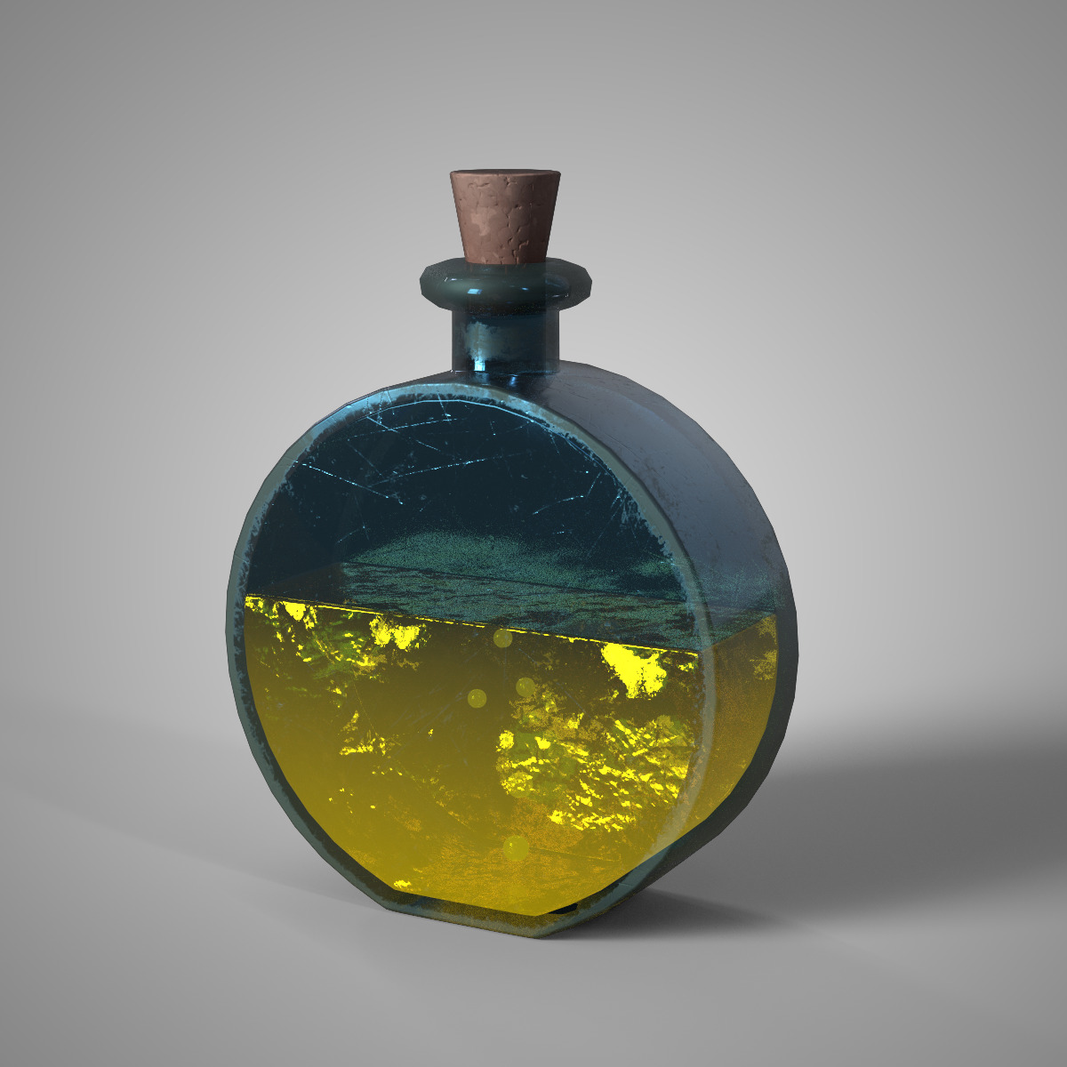 Fantasy Potion Pack 10 Stylized Potion Bottles PBR Game Ready Low-poly 3D model_4