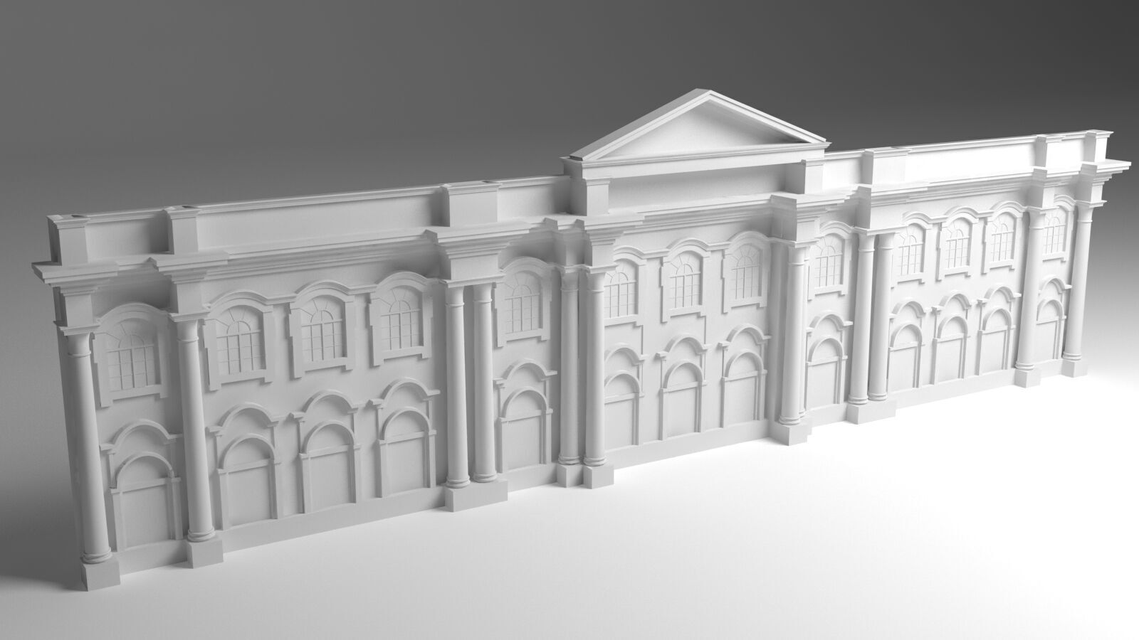 English Facade 3D model_5