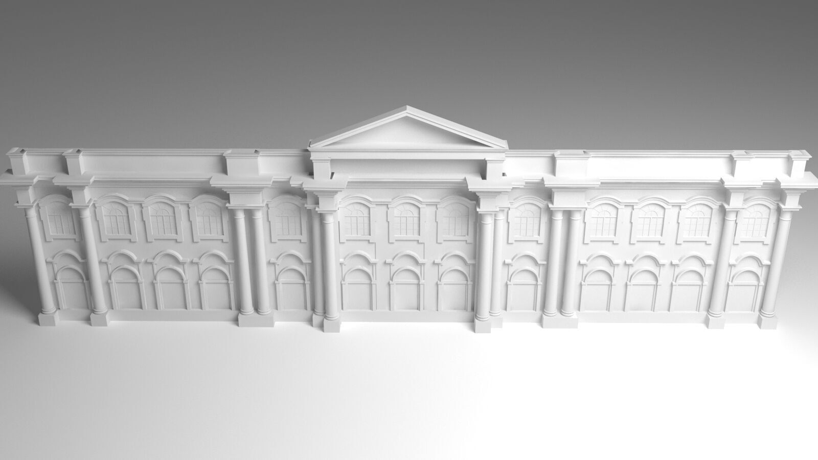 English Facade 3D model_7