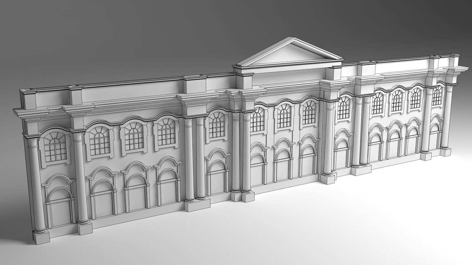 English Facade 3D model_1