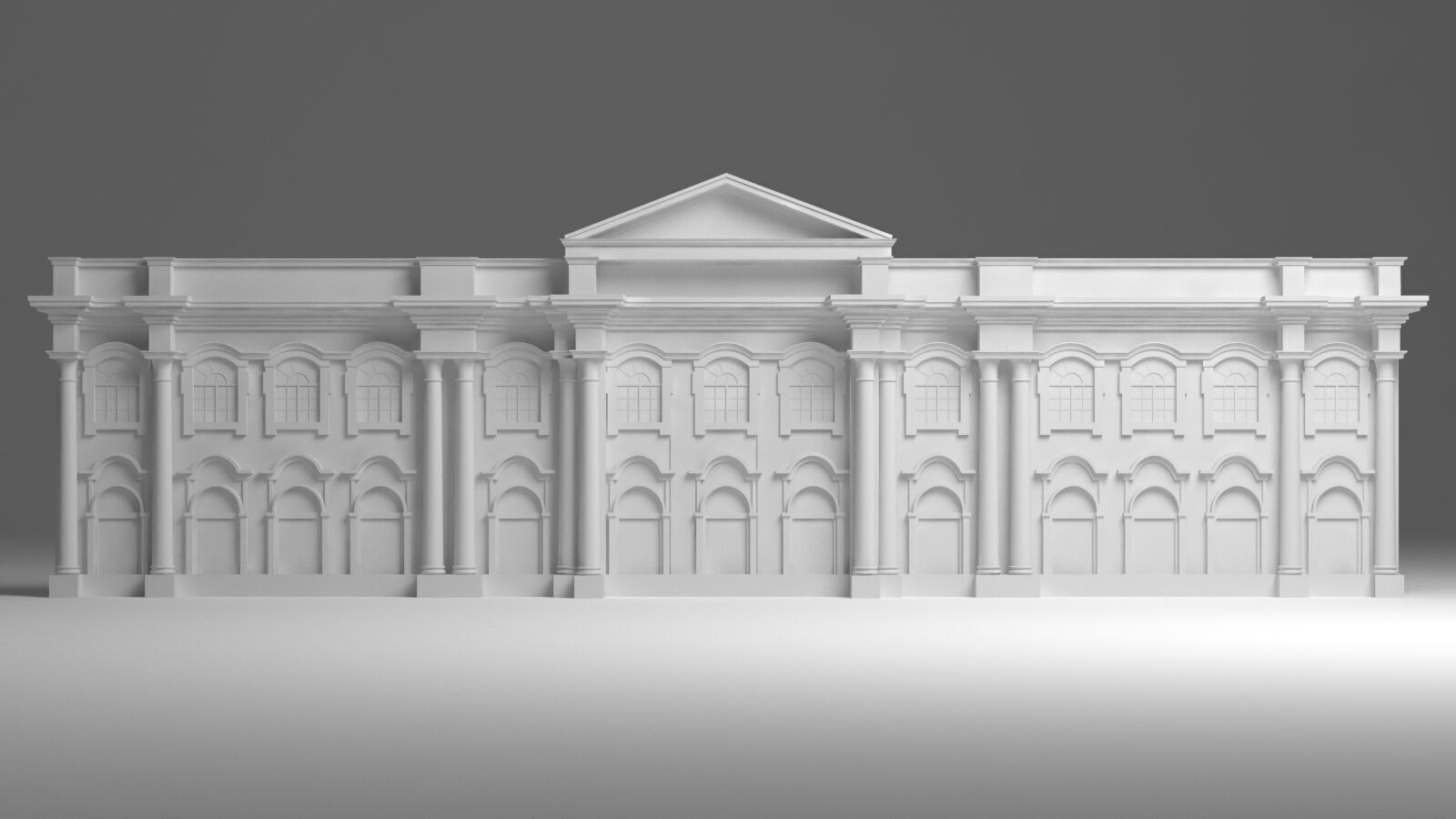 English Facade 3D model_4