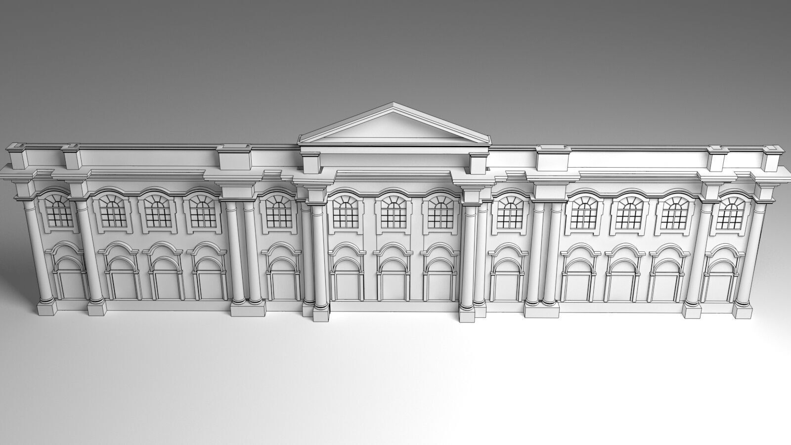 English Facade 3D model_3