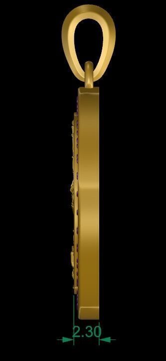 Saint George Pendant 3D print model_5