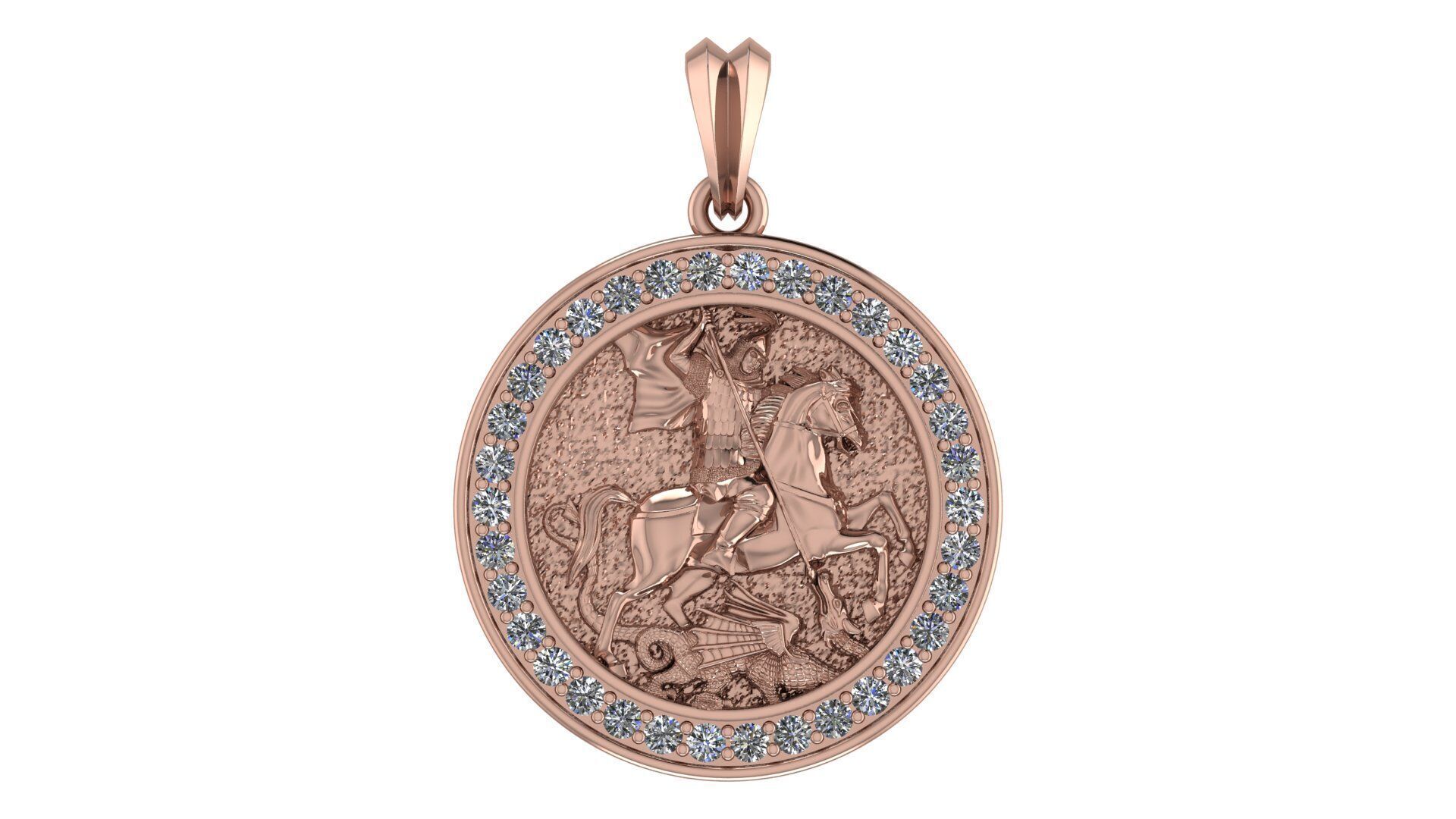 Saint George Pendant 3D print model_2
