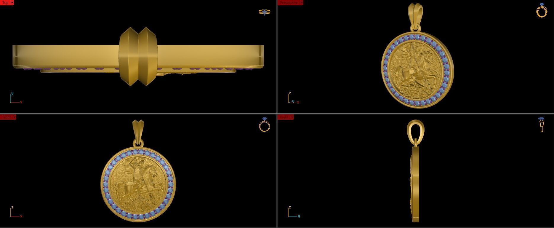 Saint George Pendant 3D print model_8