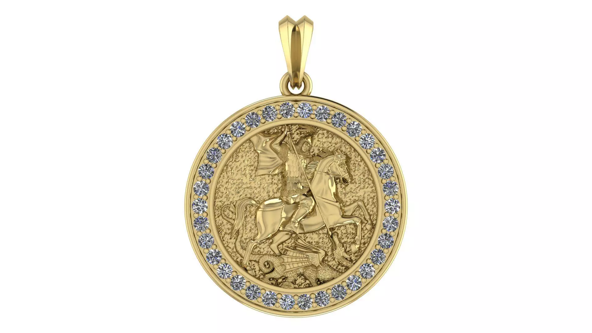 Saint George Pendant 3D print model_0