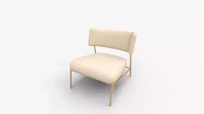 Frannie Chair Ivory Boucle Brass