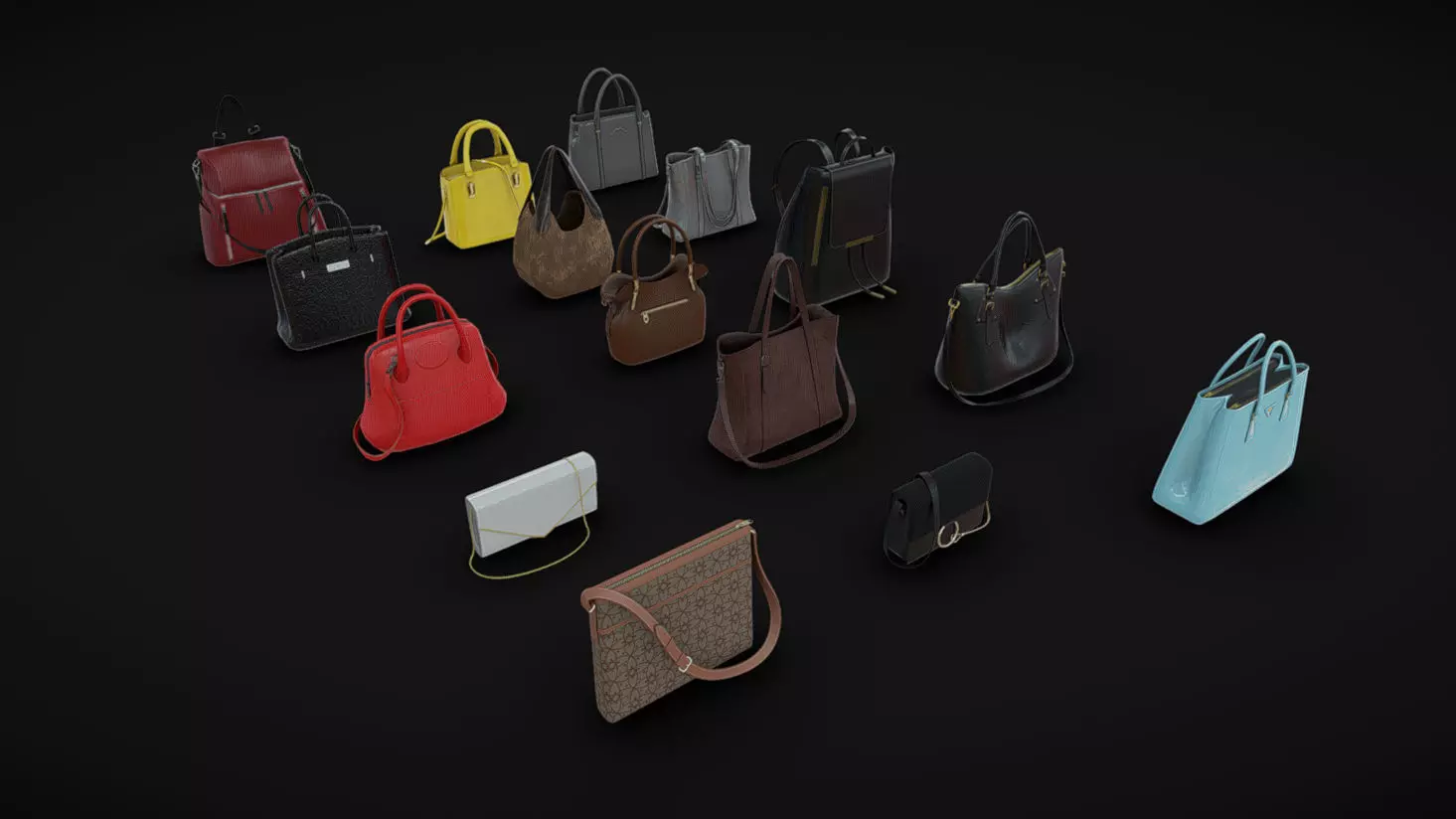 Bags 02 Low-poly 3D model